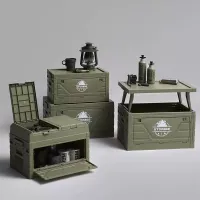 야외 캠핑 휴대용 캠핑 수납함 차량용 트렁크 정리함 피크닉 수납함 3도어 접이식