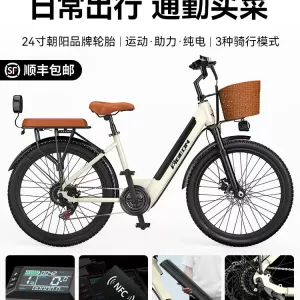 비둘기 전기자전거 24인치 성인남녀 통근자전거 리튬배터리 탈부착식 전기자전거