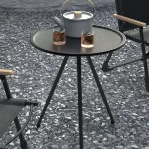 야외용 접이식 캠핑 테이블 및 의자 소형 원형 테이블 초경량 휴대용 피크닉 장비 전체 세트 용품 세트 커피 테이블