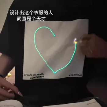 야광화판반팔티셔츠형광회화발광옷칠석발렌타인데이선물 통의남녀커플룩