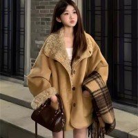 2025 겨울 새로운 양면 착용 양털 여성 코트 중간 길이 피모 하나 오토바이 서비스 두꺼운 보온 코트