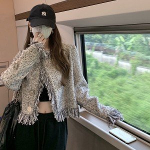 실사 정가 무거운 작업 빛 럭셔리 고급 센스 패션 다용도 슬림해 보이는 작은 샤넬 스타일 재킷