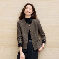 숙녀 품격 싱글 줄 버튼 여성 코트 2025 년 가을 새로운 패션 미니멀리즘 다용도 출퇴근 작은 키 맨위