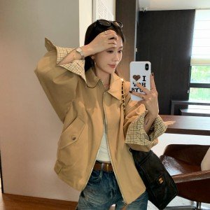 실사 정가 긴팔 스타일 두 얼굴 착용 루즈핏 재킷