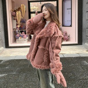 실사 고급 센스 슈퍼 잘 생긴 피모 하나 모피 짧은 외투 2025 겨울 두꺼운