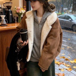양털 모피 여성 코트 환경 보호 모피