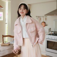 밍크 CH 스타일 쇼트 스타일 두꺼운 작은 키 재킷