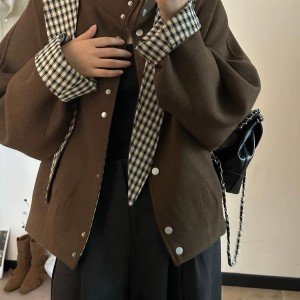 후드 여성 코트 가을 겨울철 캐주얼 모직 