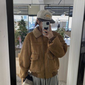 한국 스타일 캐시미어 보온 재킷