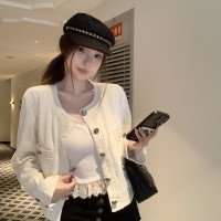 프랑스식 화이트 스티치 데님 가을 재킷