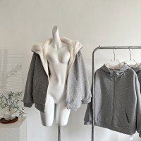 callmeear 둘 착용 플리스 재킷 롱 코트 모피 재킷 여성 겨울 루즈핏