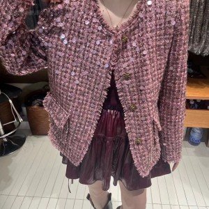 2025 드레스 스팽글 작은 샤넬 스타일 재킷