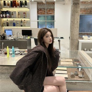 후드 모직 루즈핏 레트로 여성 코트