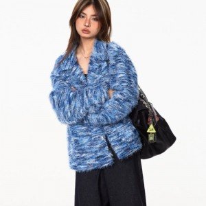 미국 레트로 혼합 색상 모방 분위기 센스 어깨 패드 셔츠 조수