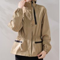 스탠드 칼라 긴팔 바람막이 여성 디자이너 섹션 캐주얼 다용도 재킷 2025 년