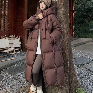 한국 버전 높은 품질 다운 재킷 여자 긴 섹션