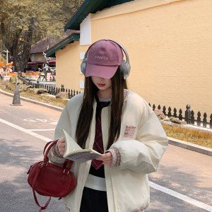 한국 스타일 루즈핏 패션 유명인 ins 커플 섹션 웰론 의류 2025 년 겨울 재킷