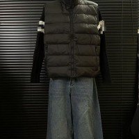 2025FW 뉴 패치워크 다운 재킷 스탠드 칼라 재킷 다운