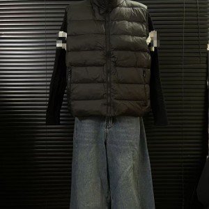 2025FW 뉴 패치워크 다운 재킷 스탠드 칼라 재킷 다운