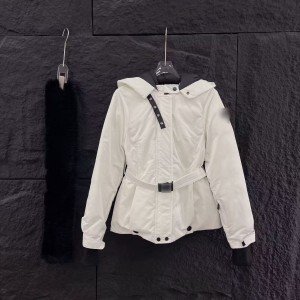 후드 지퍼 스키복 벨트 포함 모피 칼라