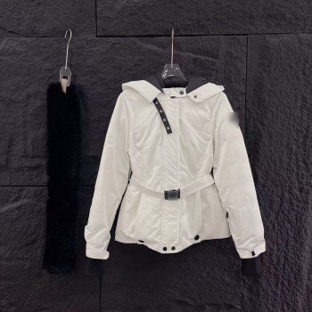 후드 지퍼 스키복 벨트 포함 모피 칼라