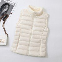 얇고 가벼운 구스다운 경량 패딩 겨울 오리털 보온 조끼 자켓