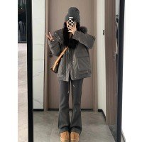 양모 카라 웰론 여성 의류 겨울 오버사이즈 외투