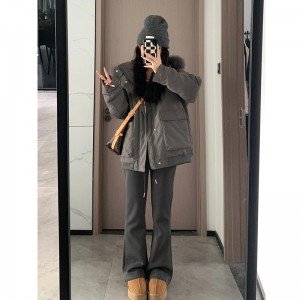 양모 카라 웰론 여성 의류 겨울 오버사이즈 외투