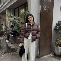 90 화이트 구스다운  두꺼운 숏패딩 재킷 여자