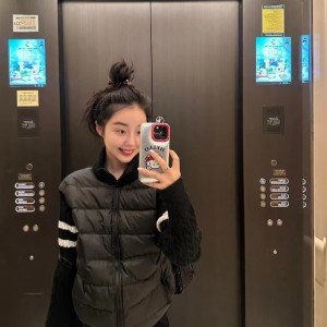 2025 패치워크 가벼운 다운 재킷 스탠드 카라 재킷