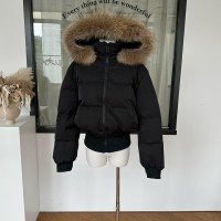 90 화이트 구스 다운 라쿤퍼 다운 패딩 재킷 두꺼운 보온 자켓