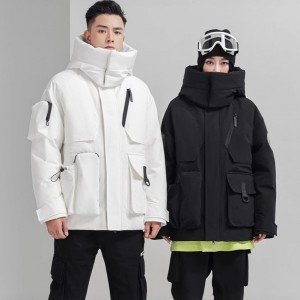 다운 재킷 남녀 공용 워크웨어 운동 등산복 중간 길이 한국 스타일 