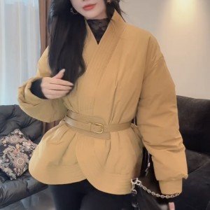 레트로 패션 품격 루즈핏 두꺼운 다운 재킷 여성 코트