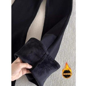 검정색 부츠컷 청바지 겨울 하이웨이스트 신축성 슬림해 보이는 긴 바지