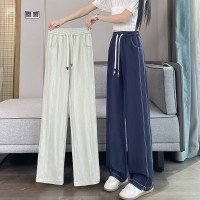 실크 청바지 여자 스트레이트 바나나 바지 와이드 레깅스 바지