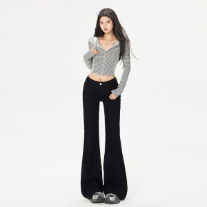 마이크로 루즈핏 타이트 슬림해 보이는 마이크로 와이드 청바지 여성 긴 바지