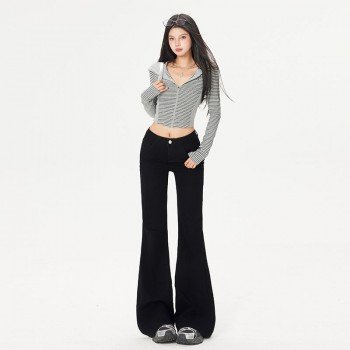 마이크로 루즈핏 타이트 슬림해 보이는 마이크로 와이드 청바지 여성 긴 바지