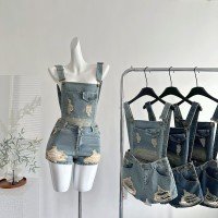 와일드 투톤 카우보이 끈 반바지 여자