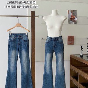 뉴 한국 주문판 슬림해 보이는 아메리칸 로우 웨이스트 부츠컷 청바지 sr