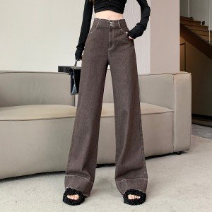 느슨한 슬림 스트레이트 카우보이 와이드 레깅스 바지 팬츠 S-XL
