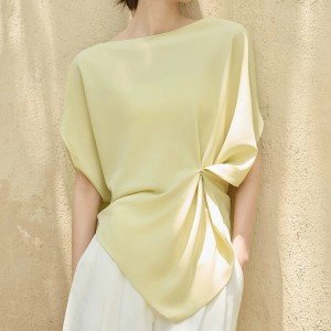 허리여밈 짧은소매 여성 셔츠 블라우스 S-2XL
