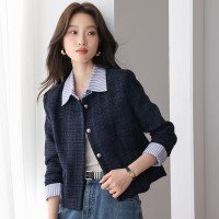 26 가을 겨울 페이크 레이어드 카라 루즈핏 여성 자켓 S-XL