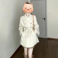 한 부서 이른 가을 chic 화이트 바람막이 여성 코트 가을 겨울철 2025 새로운 작은 키 향기로운 자이언트 잘 생긴 코트