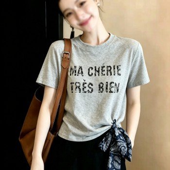 슬림핏 연출 여성 티셔츠 프리사이즈