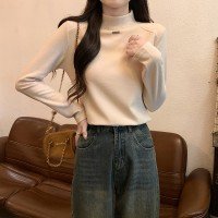 반하이넥 숏스타일 보온 맨위 긴팔 티셔츠